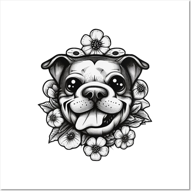 Flower happy doggy Wall Art by stkUA